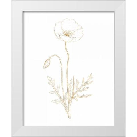Gilded Botanical I White Modern Wood Framed Art Print by Wild Apple Portfolio
