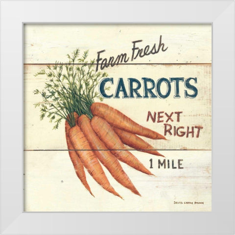 Farm Fresh Carrots White Modern Wood Framed Art Print by Brown, David Carter