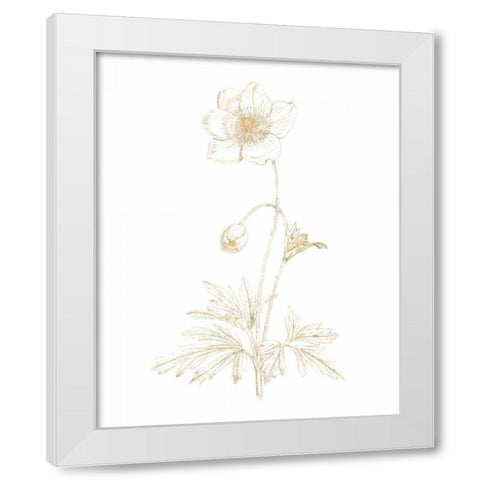 Gilded Botanical II White Modern Wood Framed Art Print by Wild Apple Portfolio