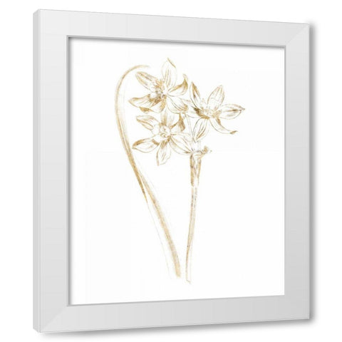 Gilded Botanical IV White Modern Wood Framed Art Print by Wild Apple Portfolio