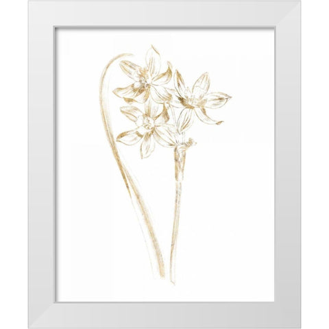Gilded Botanical IV White Modern Wood Framed Art Print by Wild Apple Portfolio