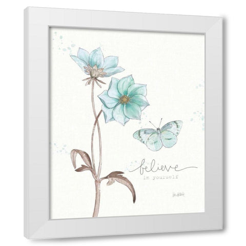 Bits of Blue II White Modern Wood Framed Art Print by Pertiet, Katie