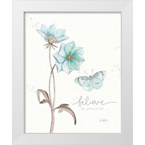 Bits of Blue II White Modern Wood Framed Art Print by Pertiet, Katie