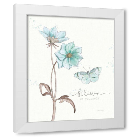 Bits of Blue II White Modern Wood Framed Art Print by Pertiet, Katie