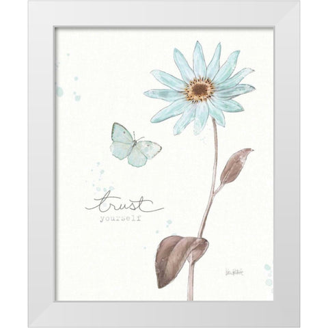 Bits of Blue III White Modern Wood Framed Art Print by Pertiet, Katie