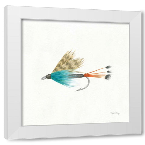 Gone Fishin V White Modern Wood Framed Art Print by DeNeige, Elyse
