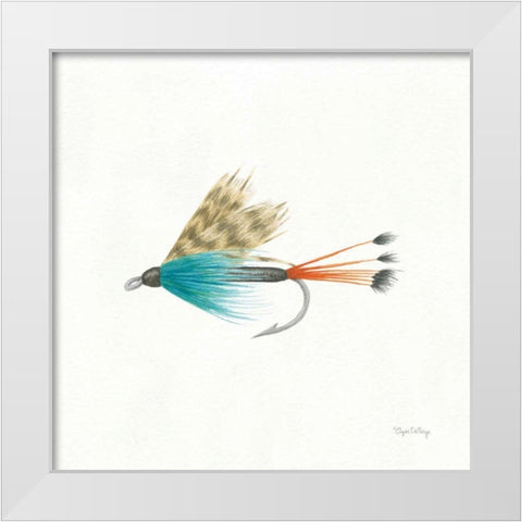 Gone Fishin V White Modern Wood Framed Art Print by DeNeige, Elyse