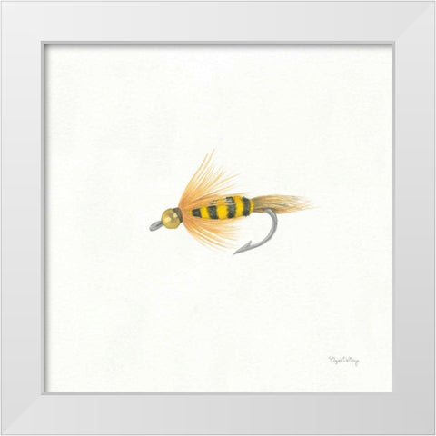 Gone Fishin VII White Modern Wood Framed Art Print by DeNeige, Elyse