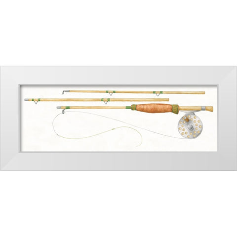 Gone Fishin XIII White Modern Wood Framed Art Print by Wild Apple Portfolio