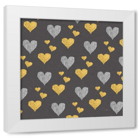 Coffee Cuties Pattern I B White Modern Wood Framed Art Print by Pela Studio