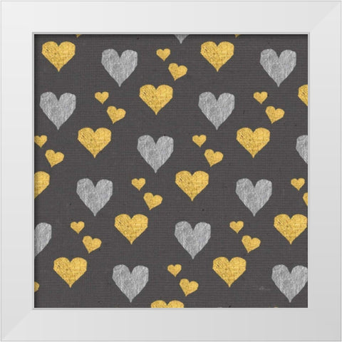 Coffee Cuties Pattern I B White Modern Wood Framed Art Print by Pela Studio