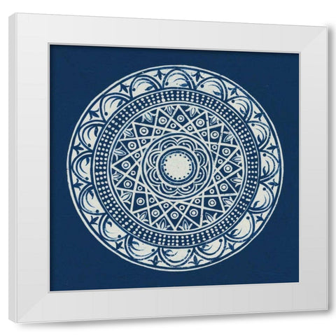 Seville III Dark Blue FB White Modern Wood Framed Art Print by Lovell, Kathrine