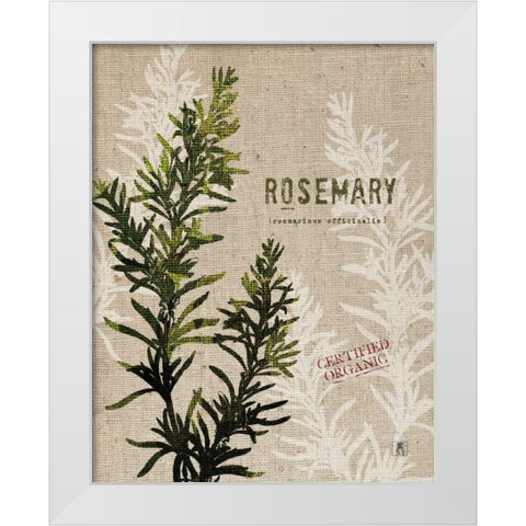 Organic Rosemary No Butterfly White Modern Wood Framed Art Print by Studio Mousseau
