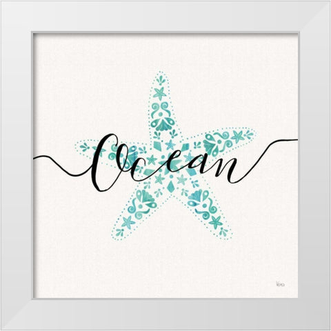 Sea Charms I Teal White Modern Wood Framed Art Print by Charron, Veronique