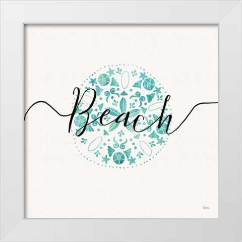 Sea Charms II Teal White Modern Wood Framed Art Print by Charron, Veronique