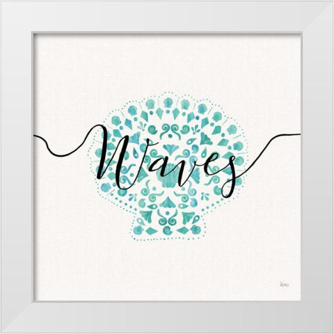 Sea Charms III Teal White Modern Wood Framed Art Print by Charron, Veronique