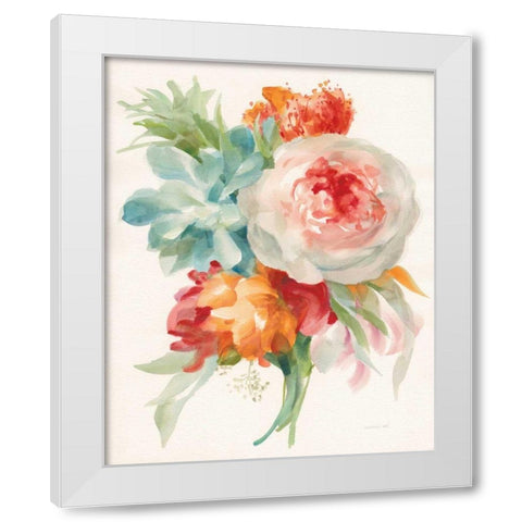 Garden Bouquet I Orange Red White Modern Wood Framed Art Print by Nai, Danhui