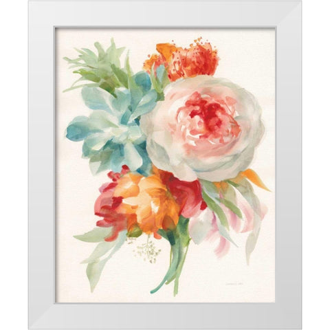 Garden Bouquet I Orange Red White Modern Wood Framed Art Print by Nai, Danhui