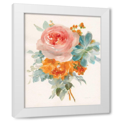 Garden Bouquet II Orange Red White Modern Wood Framed Art Print by Nai, Danhui