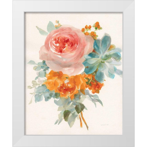 Garden Bouquet II Orange Red White Modern Wood Framed Art Print by Nai, Danhui