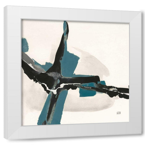 Creamy Cerulean I White Modern Wood Framed Art Print by Paschke, Chris