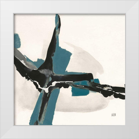 Creamy Cerulean I White Modern Wood Framed Art Print by Paschke, Chris
