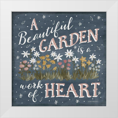 Blooming Garden IV White Modern Wood Framed Art Print by Marshall, Laura