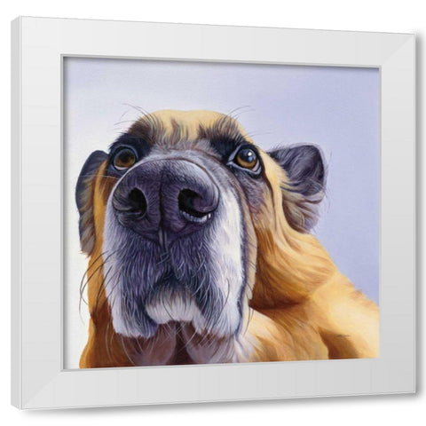 Smooch White Modern Wood Framed Art Print by Ruby, James