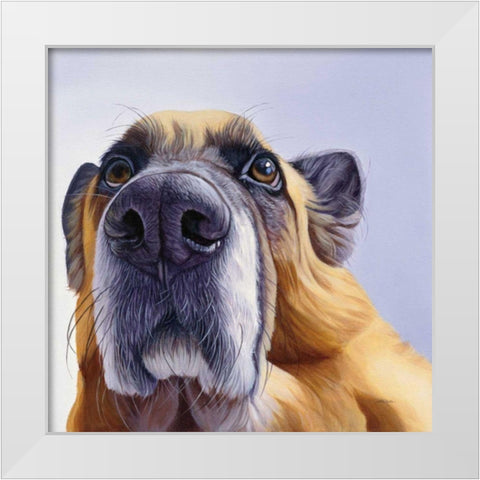 Smooch White Modern Wood Framed Art Print by Ruby, James