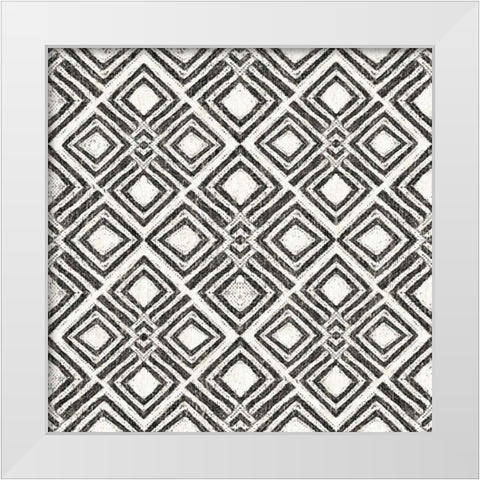 African Wild Pattern IV BW White Modern Wood Framed Art Print by Wild Apple Portfolio