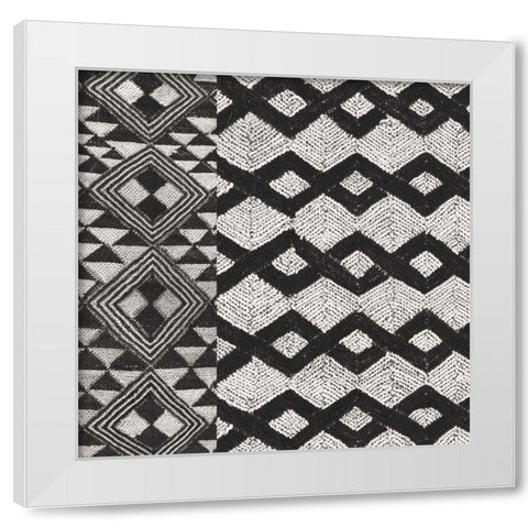Kuba Cloth Mat I Crop BW White Modern Wood Framed Art Print by Wild Apple Portfolio