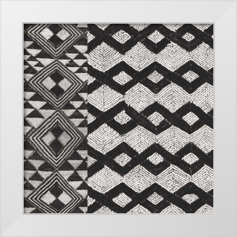 Kuba Cloth Mat I Crop BW White Modern Wood Framed Art Print by Wild Apple Portfolio