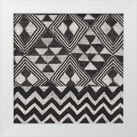 Kuba Cloth Mat II Crop BW White Modern Wood Framed Art Print by Wild Apple Portfolio