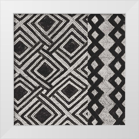 Kuba Cloth Mat III Crop BW White Modern Wood Framed Art Print by Wild Apple Portfolio