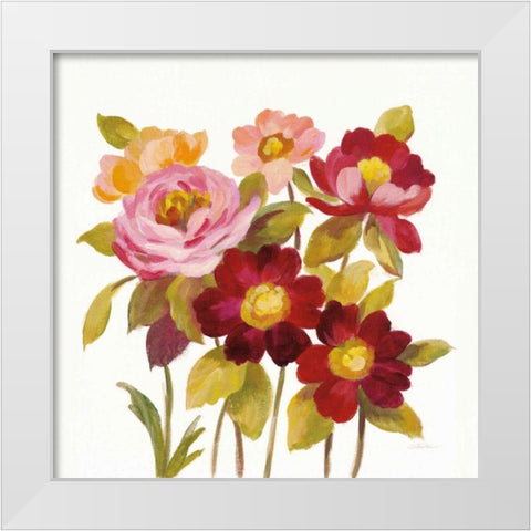 English Garden IV on White White Modern Wood Framed Art Print by Vassileva, Silvia