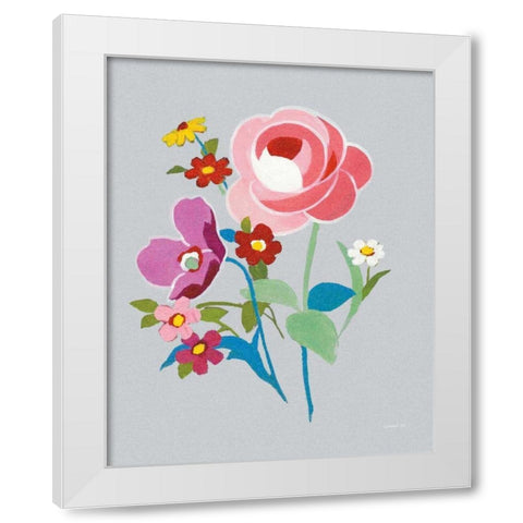 Alpine Bouquet I Gray White Modern Wood Framed Art Print by Nai, Danhui