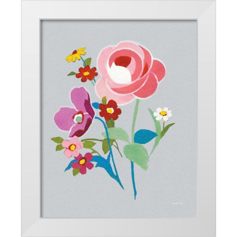 Alpine Bouquet I Gray White Modern Wood Framed Art Print by Nai, Danhui