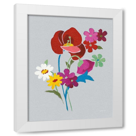 Alpine Bouquet II Gray White Modern Wood Framed Art Print by Nai, Danhui