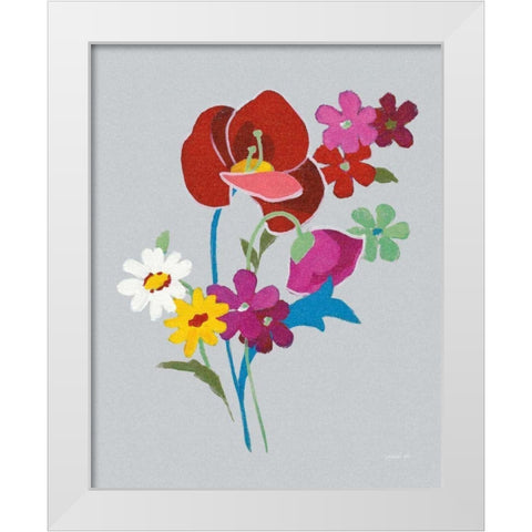 Alpine Bouquet II Gray White Modern Wood Framed Art Print by Nai, Danhui