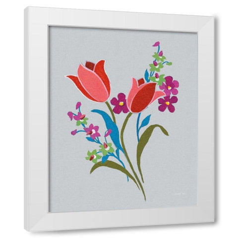 Alpine Bouquet IV Gray White Modern Wood Framed Art Print by Nai, Danhui