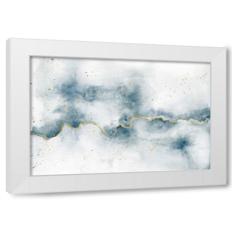 Flow with Gold White Modern Wood Framed Art Print by Marshall, Laura
