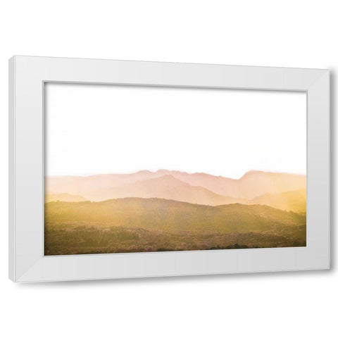 A Watercolor Wash of Light Crop Mustard and Blush White Modern Wood Framed Art Print by Bevan, Keri