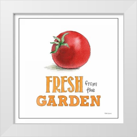 Fresh From the Garden V No Border Sq White Modern Wood Framed Art Print by Grove, Beth