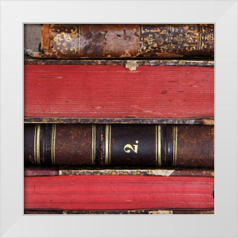Books I White Modern Wood Framed Art Print by Olivier, Marc