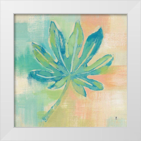 Beach Cove Leaves IV White Modern Wood Framed Art Print by Studio Mousseau