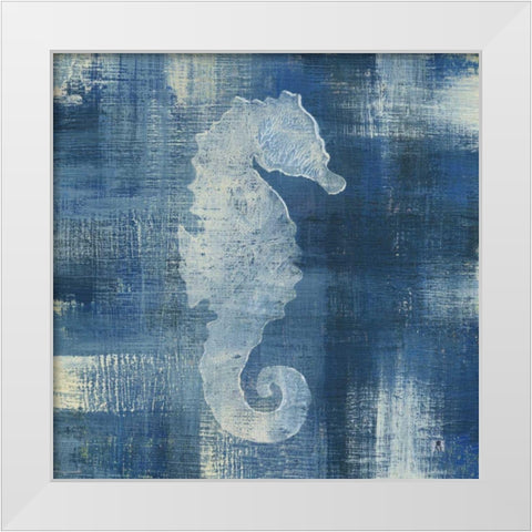 Batik Seas I White Modern Wood Framed Art Print by Studio Mousseau