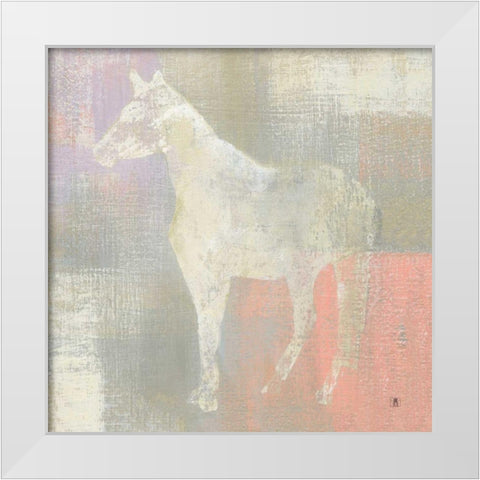 Dusk Pony White Modern Wood Framed Art Print by Studio Mousseau