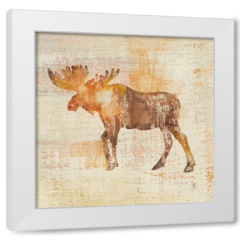 Moose Study White Modern Wood Framed Art Print by Studio Mousseau