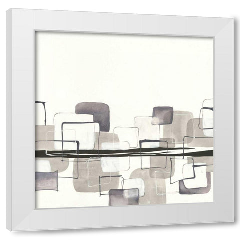 Placid Boxes I White Modern Wood Framed Art Print by Paschke, Chris