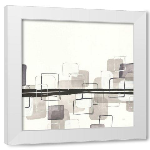 Placid Boxes II White Modern Wood Framed Art Print by Paschke, Chris
